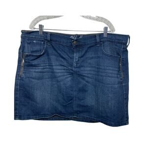 Old Navy Plus Size 18 Dark Blue Denim Mini (Above the knee) Zipper Front Skirt